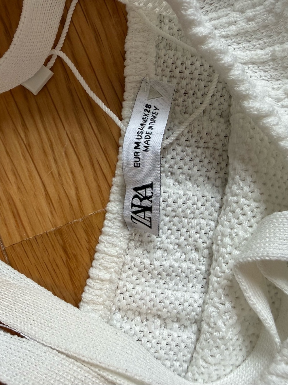 Zara White Ribbed Strappy Knit Crop Top - Picture 3 of 4